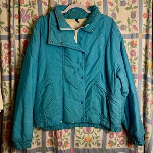 Vintage Black Diamond Sugarbush USA Baby Blue Zip Up Thinsulate Insulated Coat